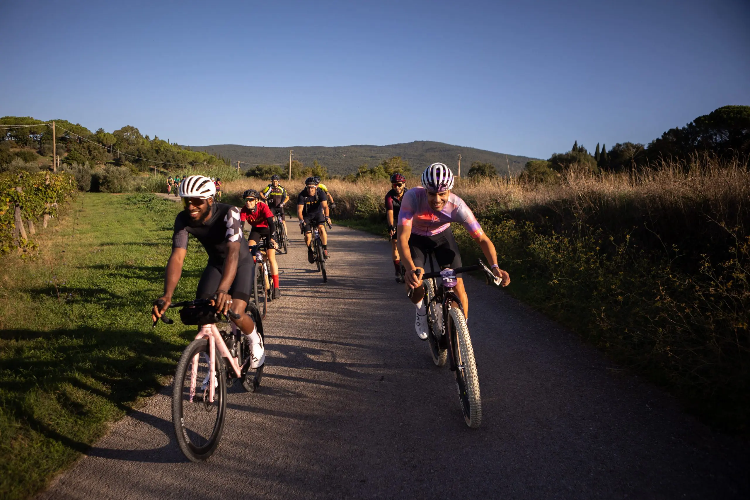 Cyclists ride scenic trail for Euan Wilson's Global Trail Adventures. Mountain Bike Marketing Agency creates content for Around the World With LOAM. LOAM.