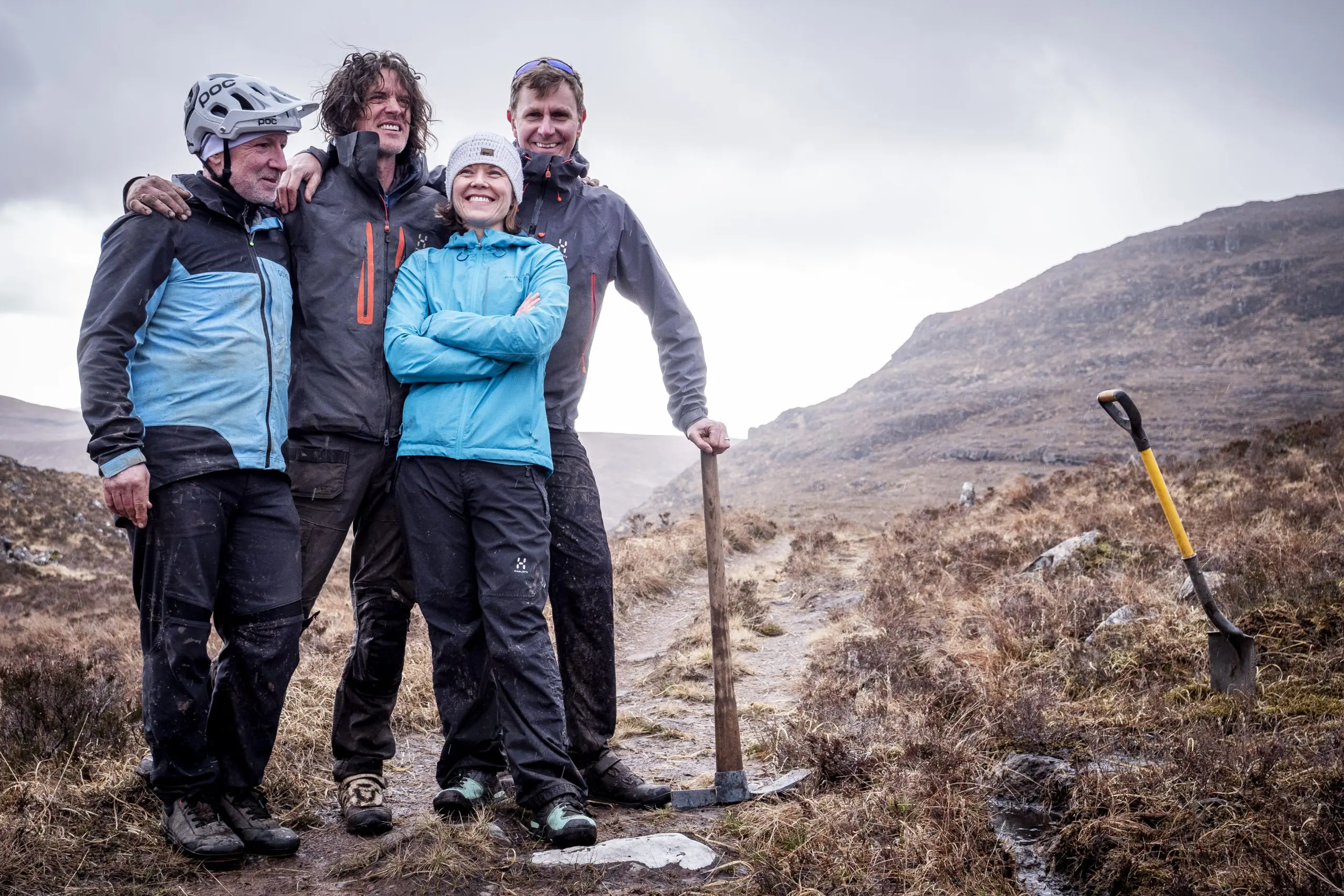 Euan Wilson’s Global Trail Adventures team on a mountain trail, part of Around the World With LOAM, featuring Mountain Bike Event Planning expertise. LOAM.